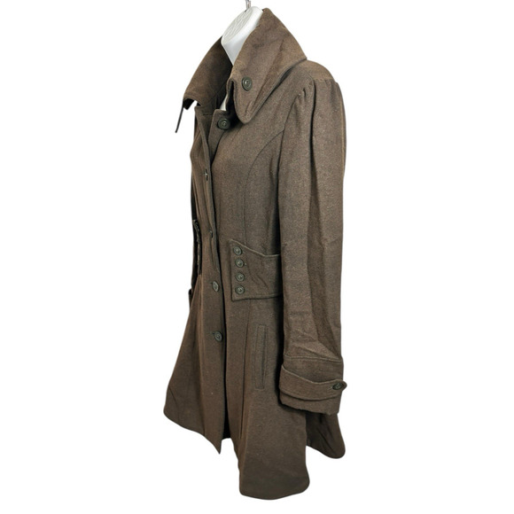 RD Style Wool Blend Brown Coat Sz M Dark Academia Corset Skirted Fit Whimsy Goth - Picture 6 of 10